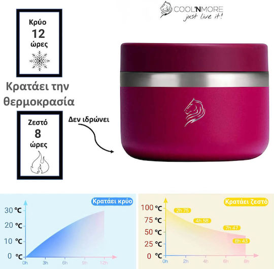 Cool'NMore Кутия за обяд Термос Inox Червен 350мл 1бр