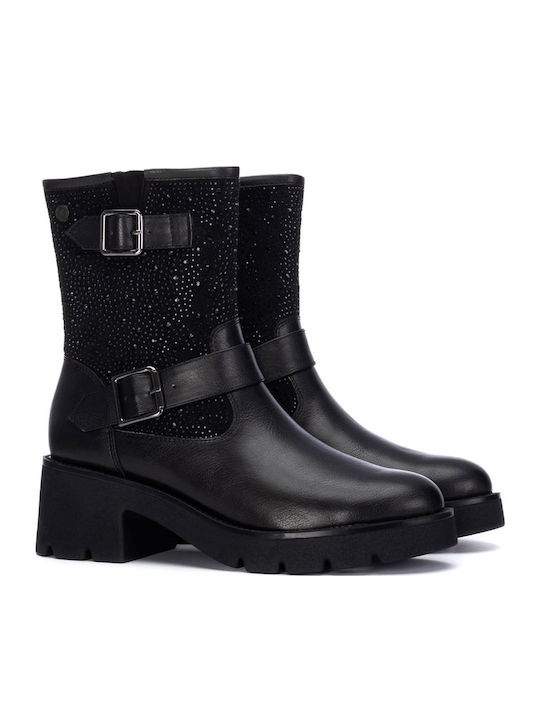 Women's Ankle Boots with Medium Heel Black