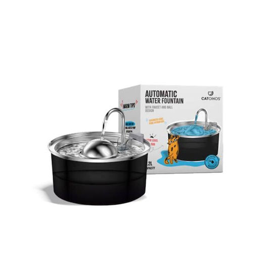 Catoikos Automatic Stainless Steel Water Fountain for Dog & Cat 3lt