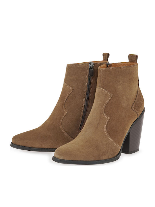 Wildleder Stiefeletten Damen Braun