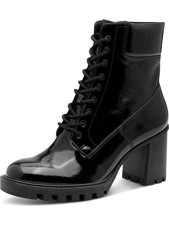 Stiefeletten Damen aus Lackleder Schwarz