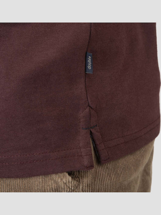 Polo Short Sleeve Burgundy Blouse