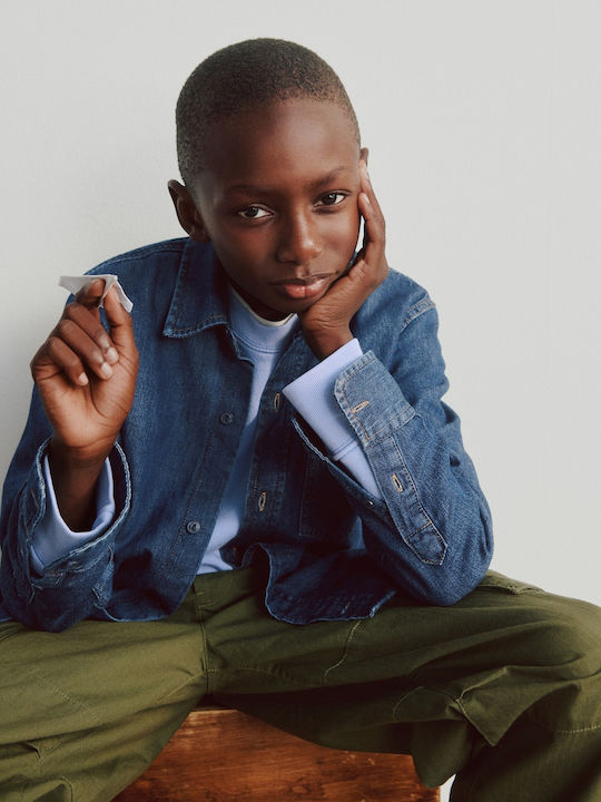 Kids Shirt Long Sleeve Denim Dark Wash