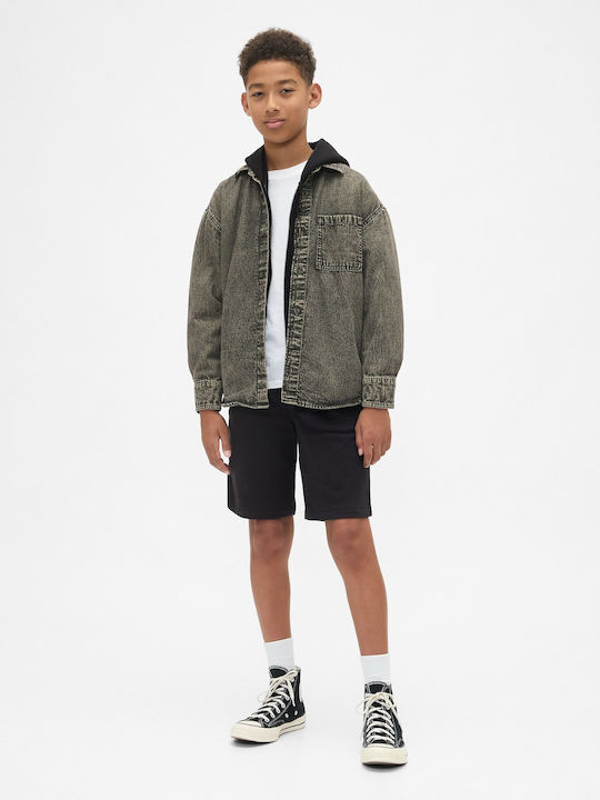Kids Shirt Long Sleeve Denim Olive Green
