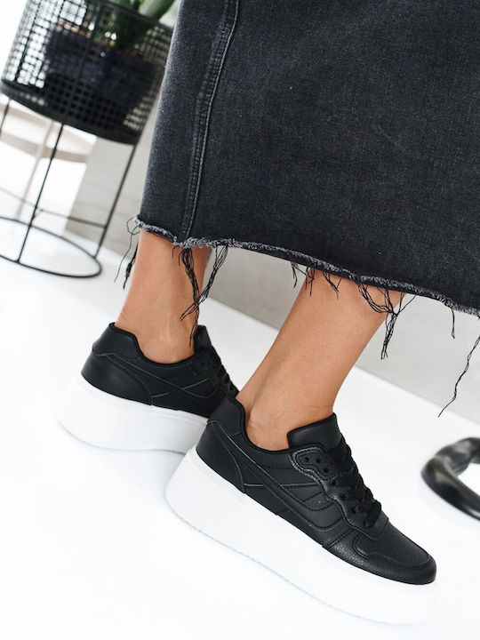 Μαύρα Sneakers Παχιά Σόλα