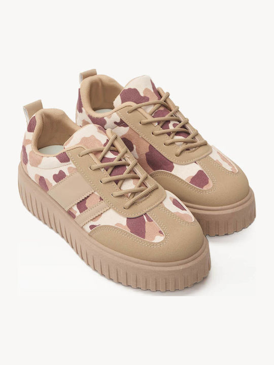 Adidași Flatform Bej Talpă Groasă