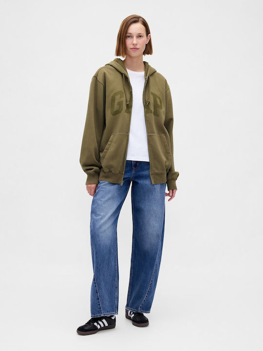 Arch Logo Sweatshirt with Hood Dark Olive