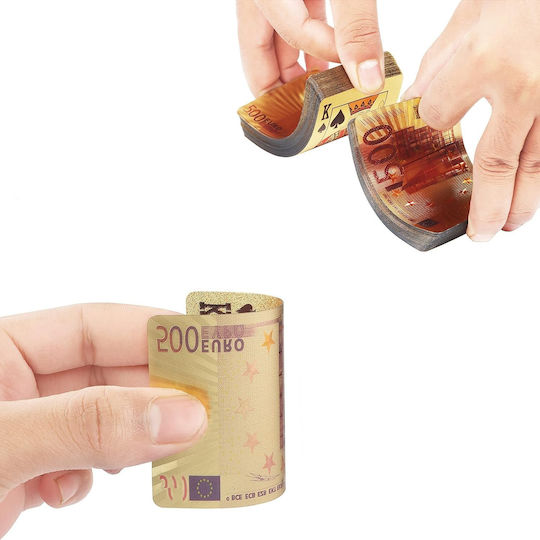 Set Cărți de Joc Poker Kurtzy Premium Impermeabile cu Foaie de Aur 9,5 X 12,5 X 5 Cm Cutie din Lemn Certificat