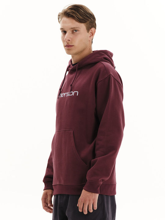 Sweatshirt With Hood Burgundy