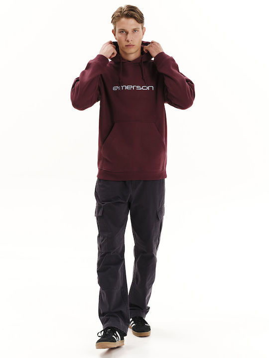 Sweatshirt With Hood Burgundy