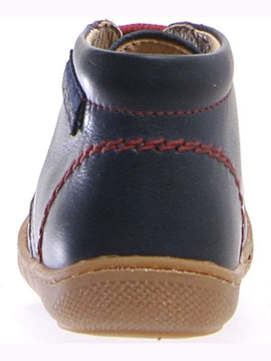 Anatomical Leather Kids Boots with Laces Navy Blue
