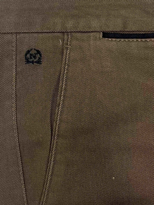 Ανδρικό Παντελόνι Chino Ελαστικό Slim Fit Light Brown