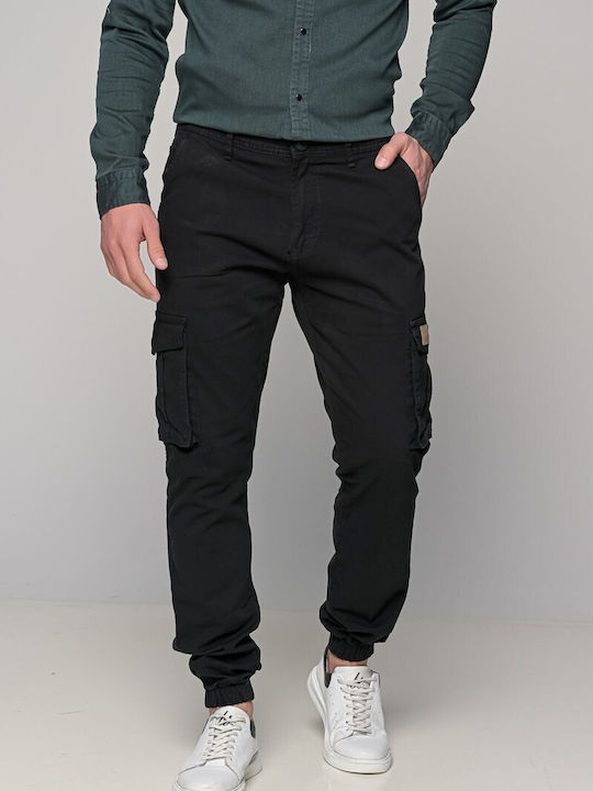 Trousers Cargo Elastic in Loose Fit Black