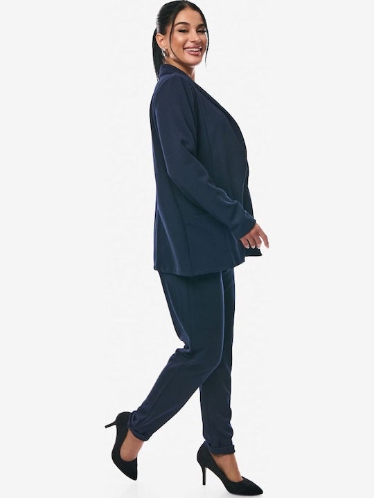 Women's Blue Set with Pants in Relaxed Fit