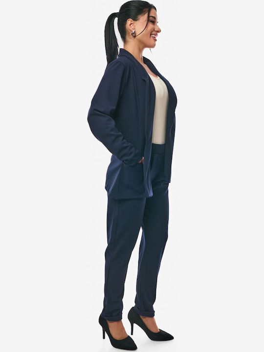 Women's Blue Set with Pants in Relaxed Fit