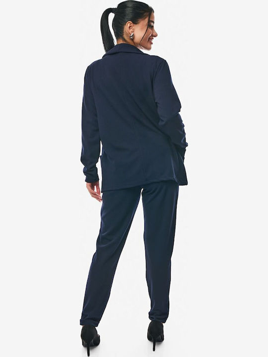 Women's Blue Set with Pants in Relaxed Fit