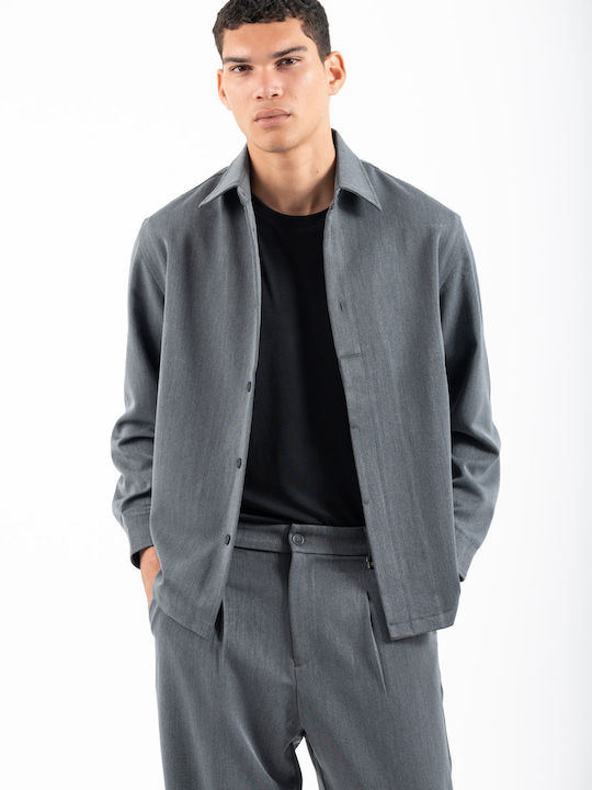 Дълъг Ръкав Overshirt Сив