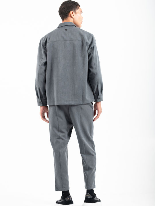 Дълъг Ръкав Overshirt Сив