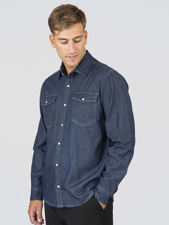 Дълъг ръкав Риза Dark Blue Denim