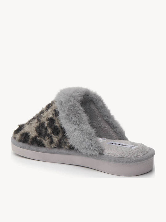 Сиви Пантофи С Кожена Подплата Animal Print