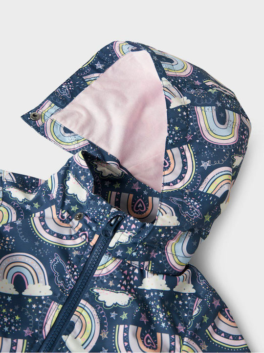 Kids' Casual Jacket with Hood Blue/Pink