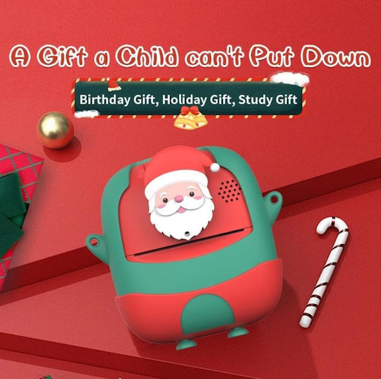 Santa Claus Cameră Foto pentru Copii 24MP cu Imprimare Termică Roșie
