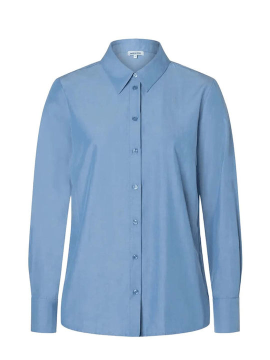 Langärmelig Damen Hemd Sky Blue