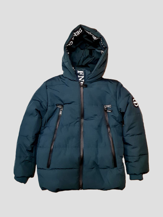 Kids' Casual Jacket Short with Hood Green
