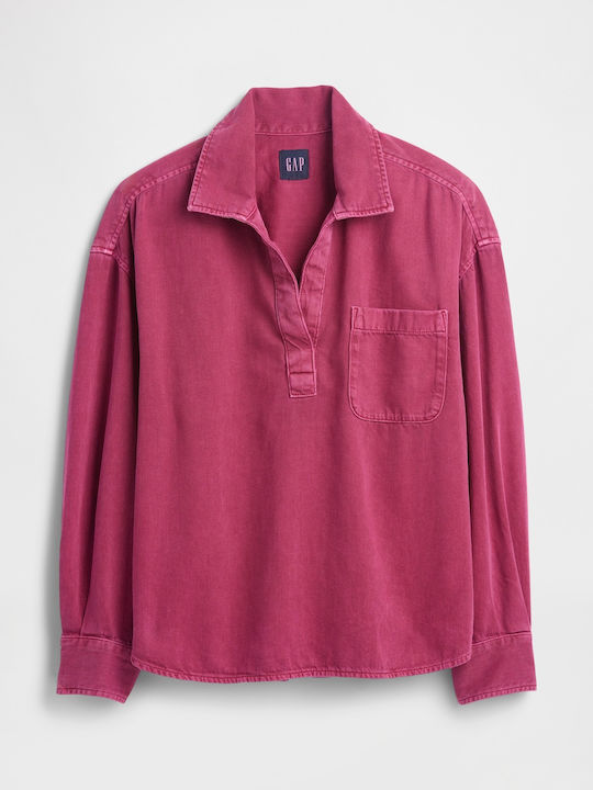 Women's Blouse Cotton Long Sleeve Beaujolais