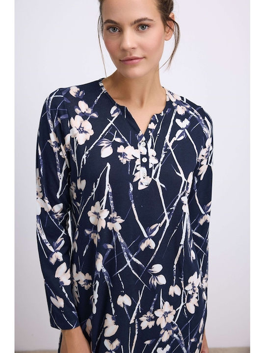 GoldenBay Winter Women's Nightdress Blue
