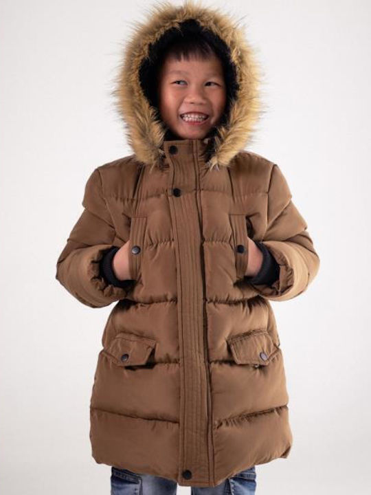 Kids' Casual Jacket with Hood Brown