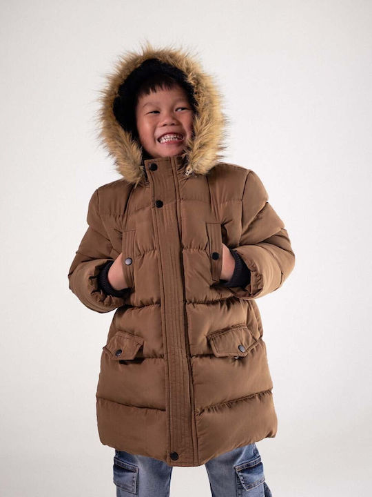 Kids' Casual Jacket with Hood Brown