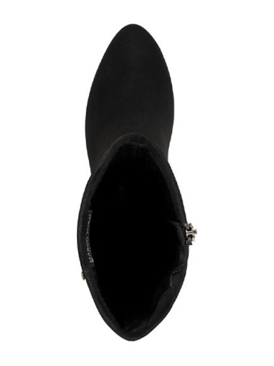 Damenstiefel aus schwarzem Wildleder
