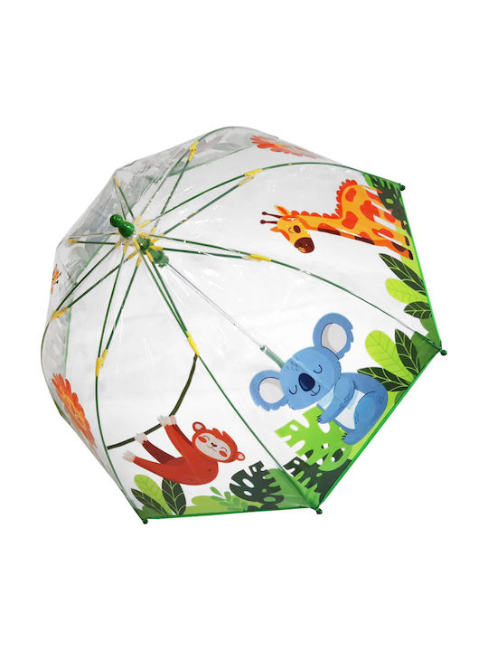 Kids Curved Handle Umbrella with Diameter 45cm Multicolour