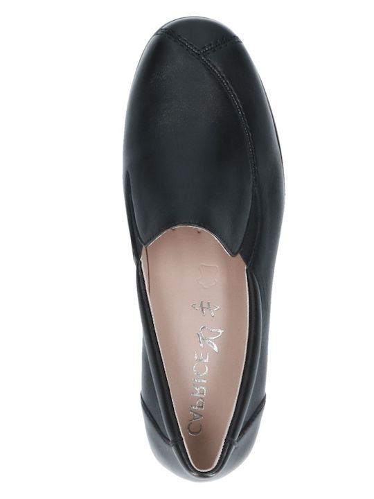 Leather Women's Loafers in Black Color