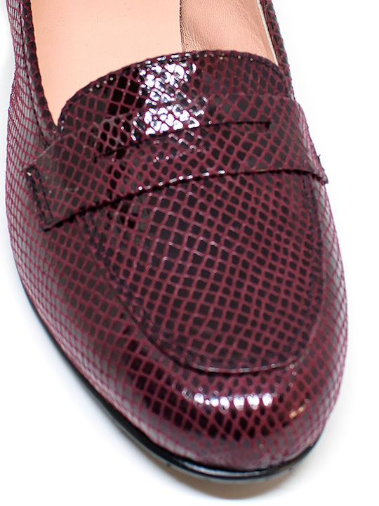 Mocasini dama în culoarea Burgundy