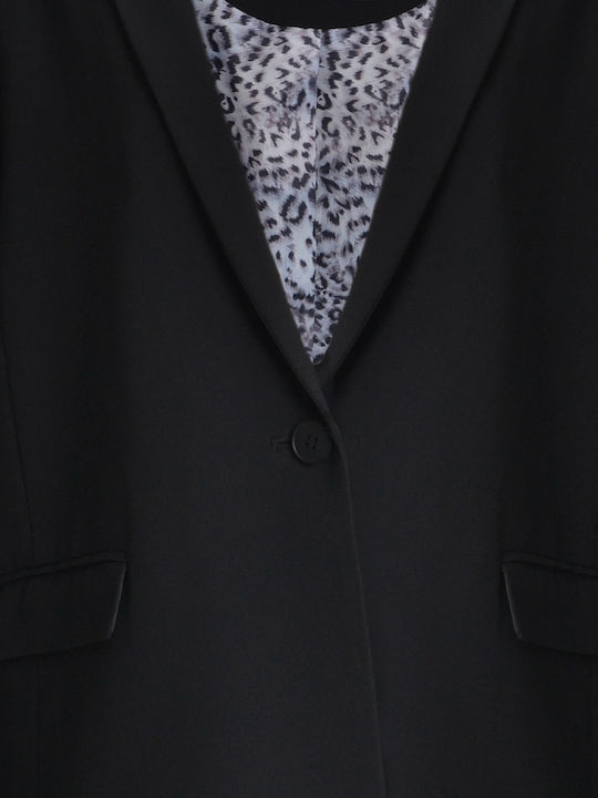 Mat Fashion Γυναικείο Σακάκι Μαύρο Mat Fashion Γυναικείο Σακάκι Μαύρο