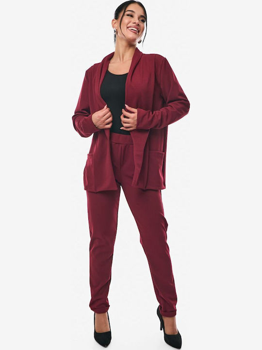 Dress Up Blazer pentru femei Sacou Burgundy