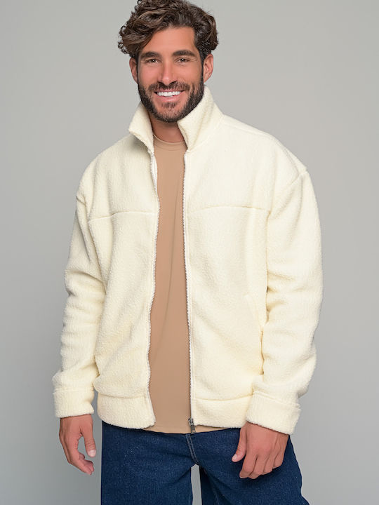 Ανδρική Ζακέτα Fleece Εκρου