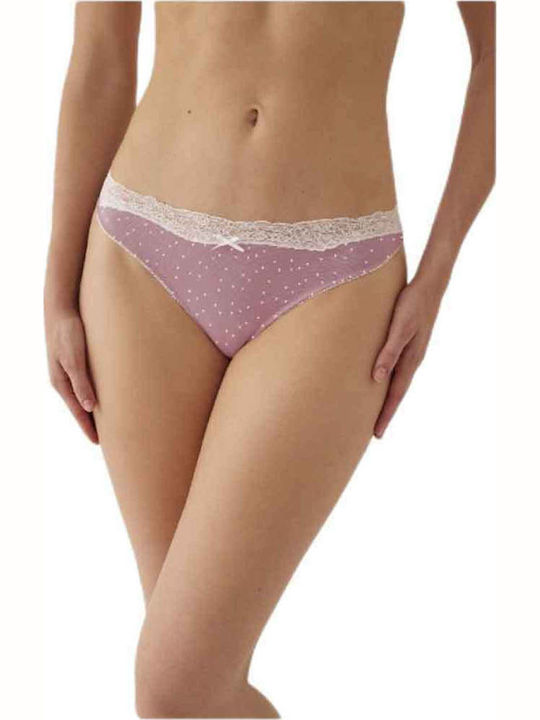 Βαμβακερά Women's Slip 3Pack with Lace Salmon, Burgundy, Floral