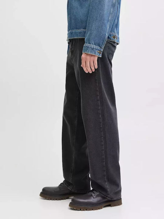 Ανδρικό Παντελόνι Τζιν με Relaxed Straight Εφαρμογή Black Denim
