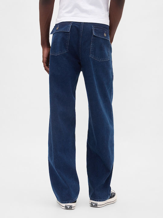 Men's Jeans Pants with Slim Baggy Fit Dark Indigo