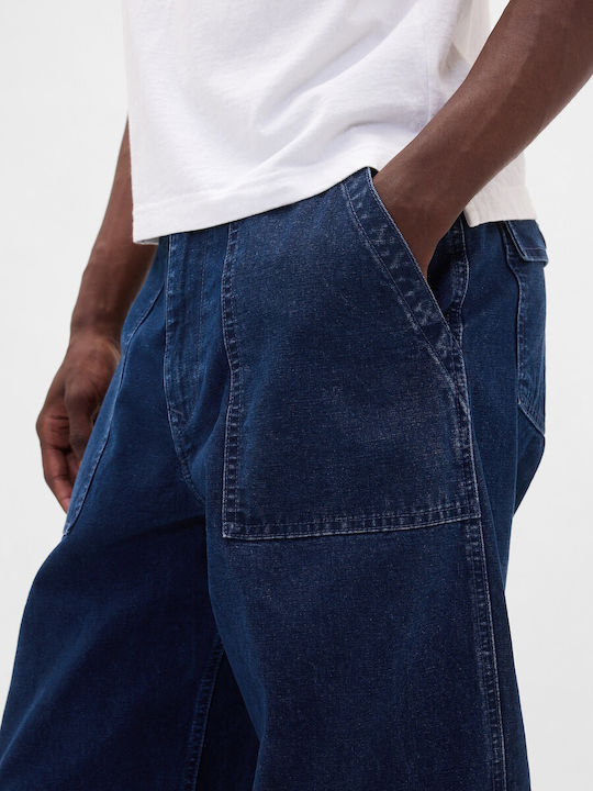 Men's Jeans Pants with Slim Baggy Fit Dark Indigo