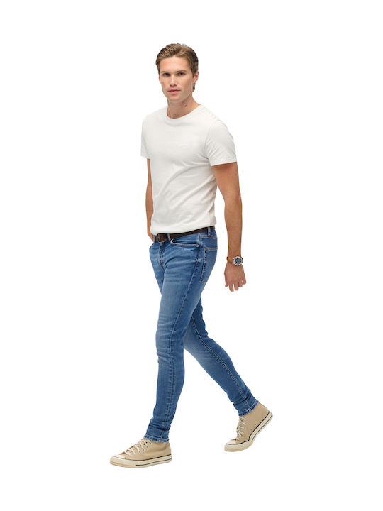 Vintage Men's Jeans Pants with Skinny Fit Mid Blue