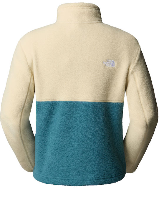 Χειμερινή Γυναικεία Fleece Μπλούζα Πεζοπορίας με Φερμουάρ Γκρι/μπλε