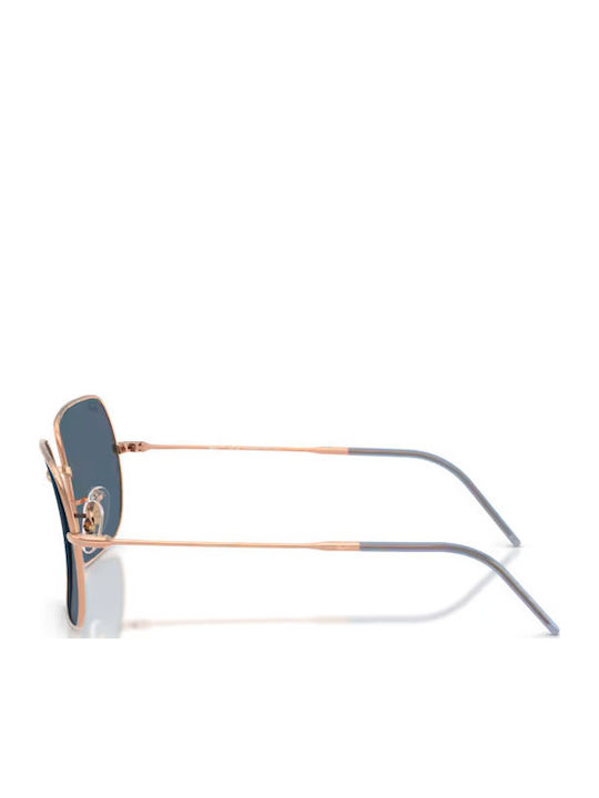 Ray Ban Reverse Unisex Ochelari de soare cu Rose Gold Cadru și Albastru Lentilă