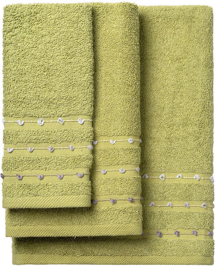 Beauty Home Badetuch-Set 3 Stück Art 3466 Grünes Gewicht 450gr/m²