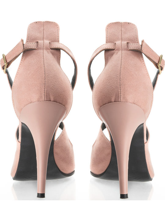 Pointed Toe Pink Heels with Strap