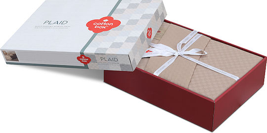 Cotton Box Σετ Παπλωματοθήκη Βαμβακερή Διπλή με 2 Μαξιλαροθήκες 200x220cm Box 4 Mink