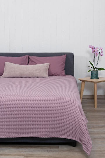 Naf Naf Waffle Decke Piqué Einzeln 170x240cm Lila